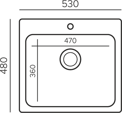 Мойка кухонная Polygran Quartz Bond 530, уголь, арт.688230