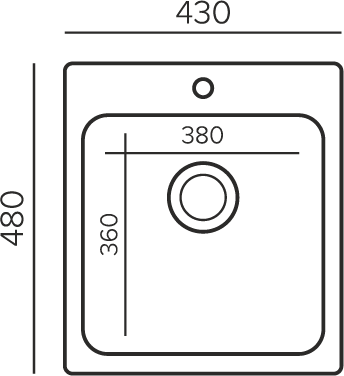 Мойка кухонная Polygran Quartz Bond 430, дым, арт.688179