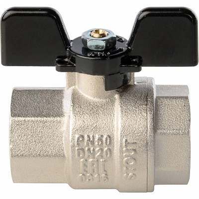 Кран шаровой ВР-ВР ручка бабочка 3/4" (Stout)