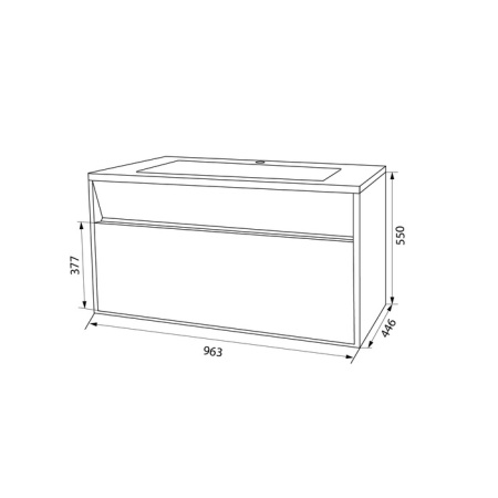 Тумба с умывальником подвесная с ящиком, белая, 100 см, Esper, IDDIS, ESP10W0i95K