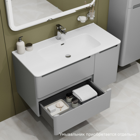 Тумба подвесная, 100 см, светло-серый, Edifice, IDDIS, EDI10L0i95 подходит умыв. 0101000i28