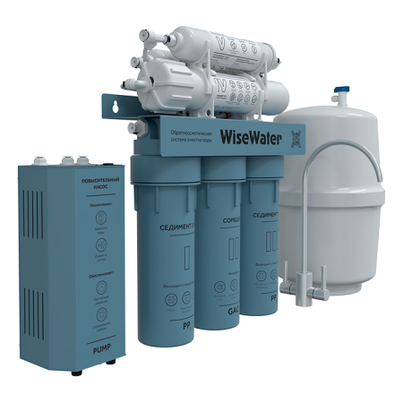 Бытовой осмос WiseWater Osmos Mineral, с насосом