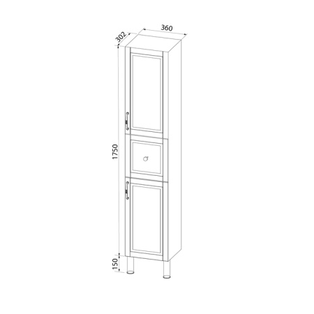 Пенал напольный, 36 см, белый, Oxford, IDDIS, OXF36W0i97