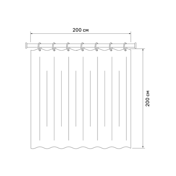 Штора для ванной комнаты, 200*200 см, полиэстер, Blue Horizon, IDDIS, 301P20RI11