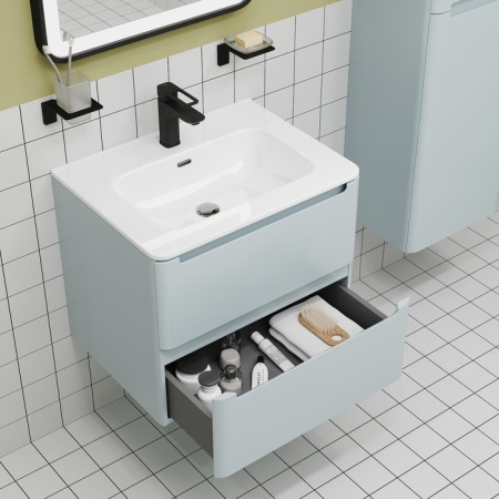 Тумба с умывальником, подвесная, 60 см, голубой, Edifice, IDDIS, EDI60B0i95K  подходит умыв. 0106000i28