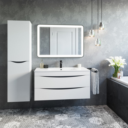 Тумба с умывальником, подвесная, 100 см, белая, Cloud, IDDIS, CLO10W1i95K