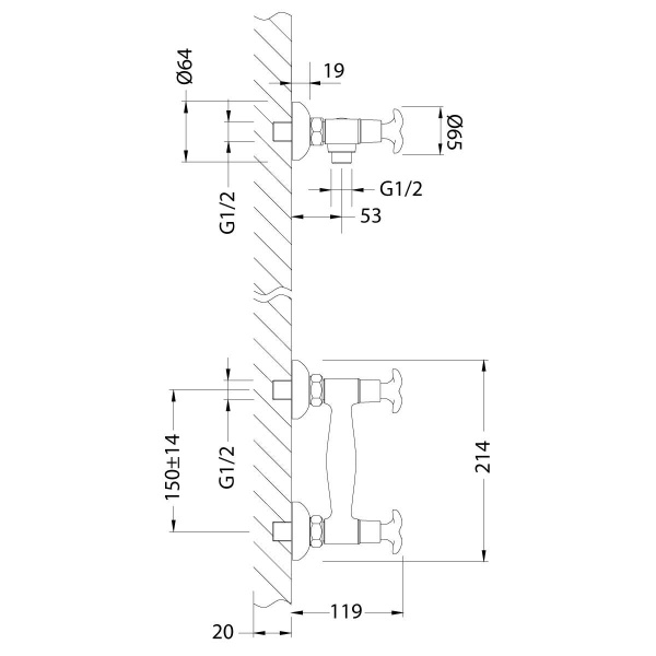 Смеситель Lemark Flora LM0103C для душа, хром