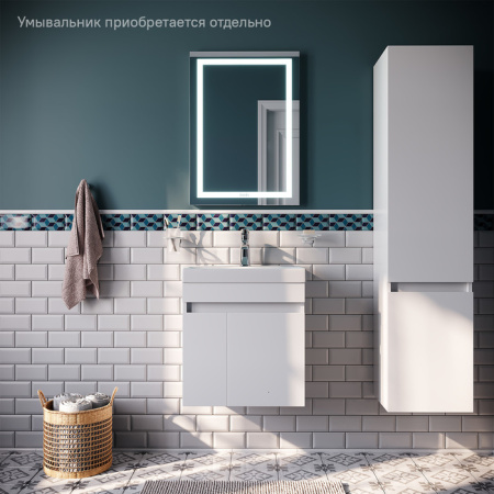 Тумба подвесная с дверцами, белая, 50 см, Zodiac, IDDIS, ZOD5CD0i95 подходит ум. 3505000i28