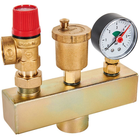 Группа безопасности котла 3 бар, 1 (до 50 кВт) (без теплоизоляции) ROMMER