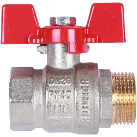Шаровой кран 3/4" ВН/НР, ручка бабочка (Rommer)