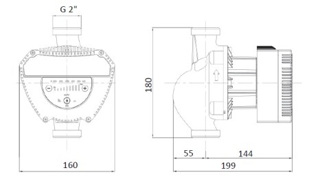 Циркуляционный насос для отопления Shinhoo MEGA 32-12 1x230V, 11 м³/ч, напор 10 м