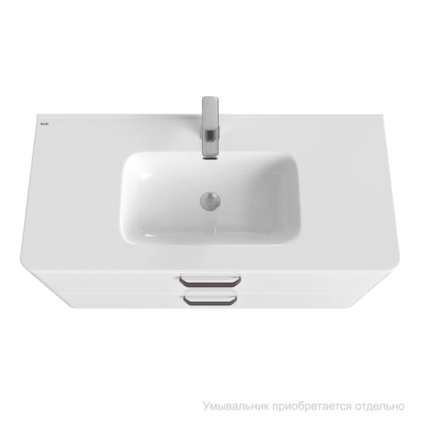 Тумба подвесная, белая, 100 см,  Brick, IDDIS, BRI10W1i95. Подходит умывальник: 0101000i28