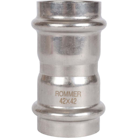 ROMMER RSS-0017-000042 ROMMER Муфта равнопроходная, 42, из нержавеющей стали прессовой