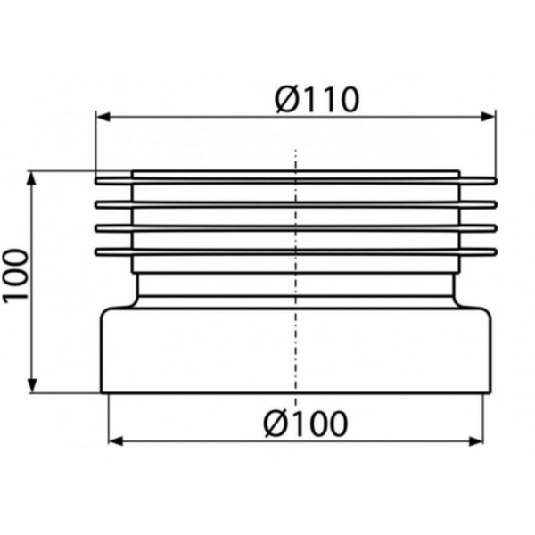 Манжета унитазная прямая 110*100 A99 ALCAPLAST/Alcadrain