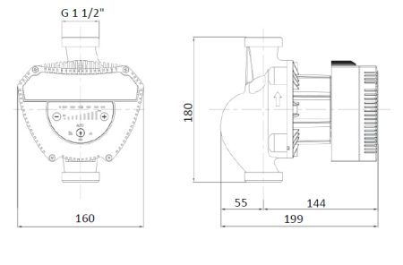 Циркуляционный насос для отопления Shinhoo MEGA 25-8 1x230V, 8.5 м³/ч, напор 8 м