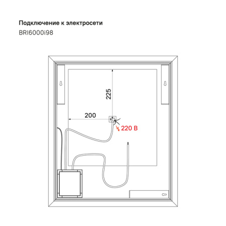 Зеркало 60 см, Brick, IDDIS, BRI6000i98
