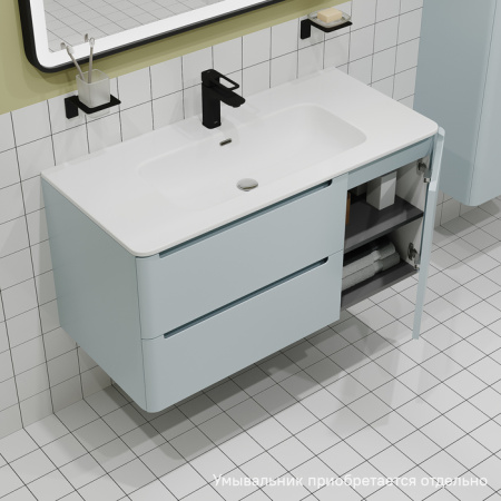 Тумба подвесная, 100 см, голубой, Edifice, IDDIS, EDI10B0i95  подходит умыв. 0101000i28