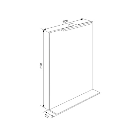 Зеркало, 50 см, белое, New Custo, IDDIS, NCU50W0i98