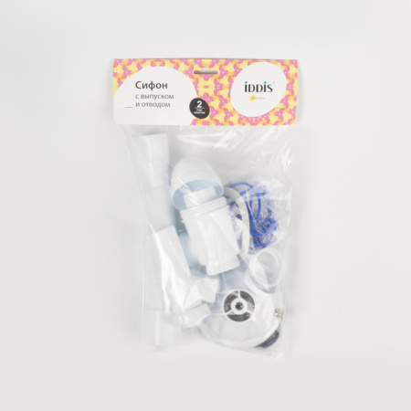 Сифон для мойки с выпуском 3 1/2 с переливом и отводом, Kitchen Line, IDDIS, S11UPS0i84