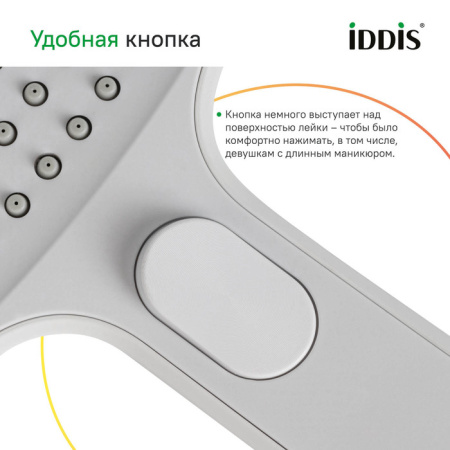 Лейка для душа, квадратная, белая матовая, Esper, IDDIS, ESP3FWSi18