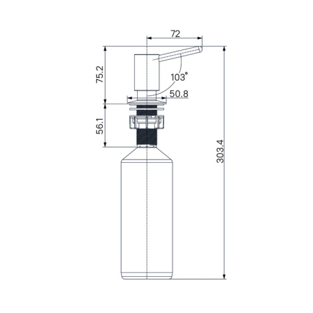 Дозатор, латунь, PVD матовое золото, Kitchen Line, IDDIS, SDIMG00i59