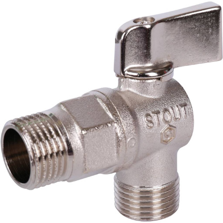 STOUT Кран шаровой угловой для бытовой техники 1/2"
