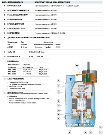 Дренажный насос Pedrollo RXm 3-GM