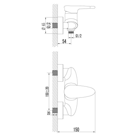 Смеситель Lemark Status LM4403C для душа