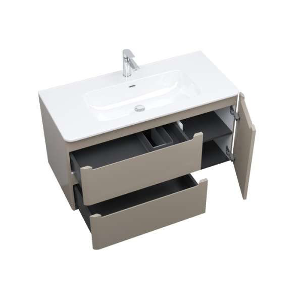 Тумба с умывальником, подвесная, 100 см, капучино, Edifice, IDDIS, EDI10C0i95K подходит умыв. 0101000i28