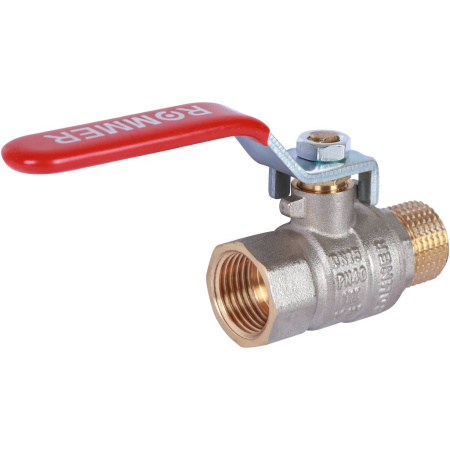 Шаровой кран 1/2" ВН/НР, ручка рычаг (Rommer)