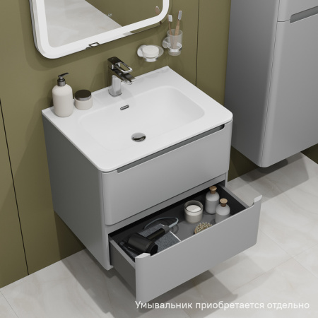 Тумба подвесная, 60 см, светло-серый, Edifice, IDDIS, EDI60L0i95 подходит умыв. 0106000i28
