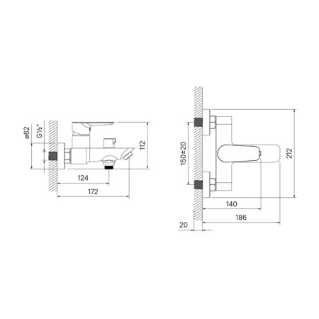 Смеситель для ванны, Cloud, IDDIS, CLOSB02i02WA