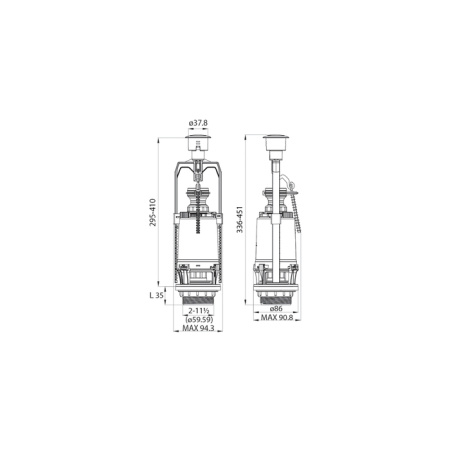 Арматура смывная, 1-ур, боковой подвод, тип А, IDDIS, F012400-0005