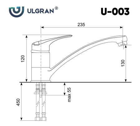 Смеситель для кухни Ulgran U-003-302, песочный