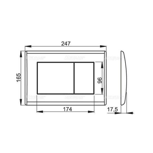 Кнопка для инсталляции ALCAPLAST/Alcadrain М270 квадрат, пластик белая