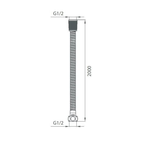 Шланг для душа, EPDM, нерж.сталь, 2,0 м, 220, Milardo, 220S200M19
