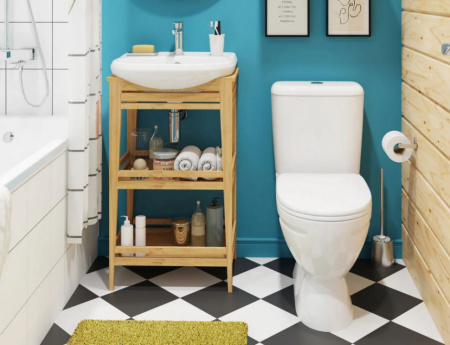 Унитаз-компакт Sanita Стандарт эконом, косой выпуск, антивсплеск