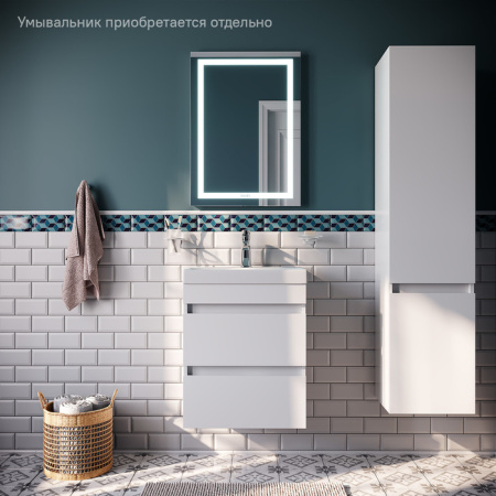 Тумба подвесная с ящиками, белая, 50 см, Zodiac, IDDIS, ZOD5CB0i95 подходит ум. 3505000i28