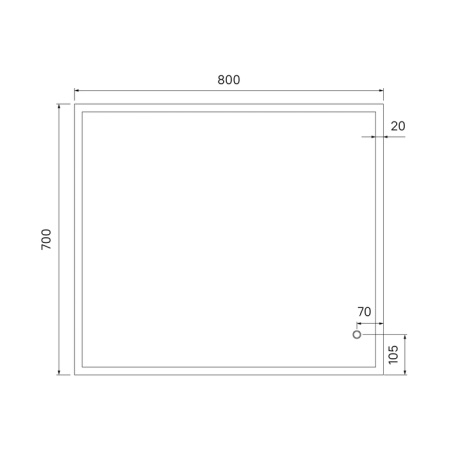 Зеркало 80 см, Brick, IDDIS, BRI8000i98