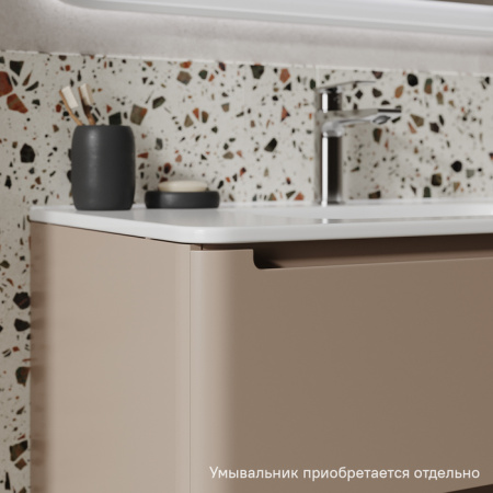Тумба подвесная, 80 см, капучино, Edifice, IDDIS, EDI80C0i95 подходит умыв. 0108000i28