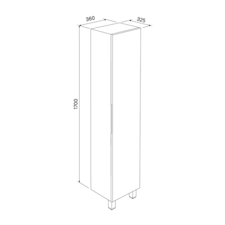 Пенал для ванной комнаты, напольный, белый, 40 см, Custo, IDDIS, CUS40W0i97