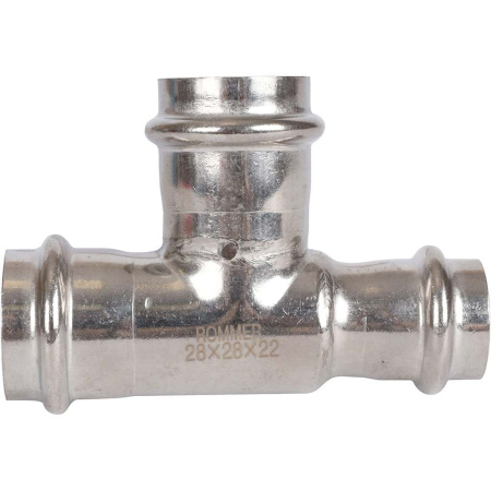 ROMMER RSS-0014-282822 ROMMER Тройник переходной, 28х28х22, из нержавеющей стали прессовой