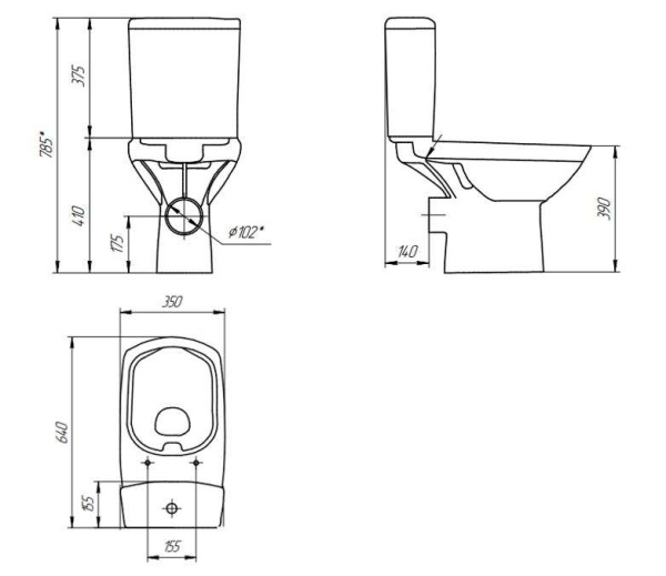 Компакт Cersanit CARINA Clean On 011 3/5 DPL EO slim