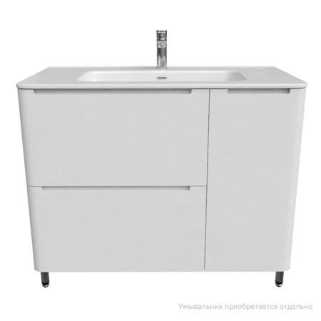 Тумба напольная, белая, 100 см, Edifice, IDDIS, EDI10WFi95. Подходит умывальник 0101000i28