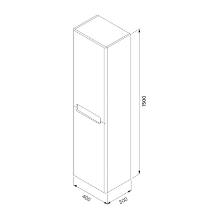 Пенал подвесной, 40 см, темно-серый, Edifice, IDDIS, EDI40D0i97