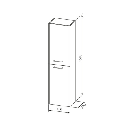 Пенал подвесной, 40 см, Brick, белый, IDDIS, BRI40W0i97