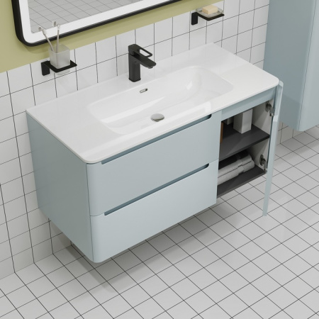 Тумба с умывальником, подвесная, 100 см,голубой, Edifice, IDDIS, EDI10B0i95K  подходит умыв. 0101000i28
