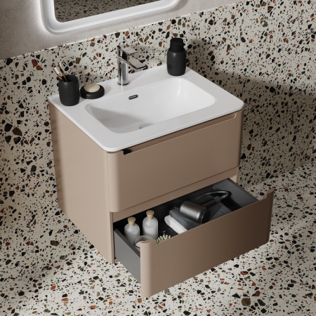 Тумба с умывальником, подвесная, 60 см, капучино, Edifice, IDDIS, EDI60C0i95K  подходит умыв. 0106000i28