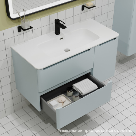 Тумба подвесная, 100 см, голубой, Edifice, IDDIS, EDI10B0i95  подходит умыв. 0101000i28