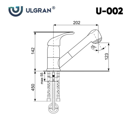 Смеситель для кухни Ulgran U-002-302, песочный